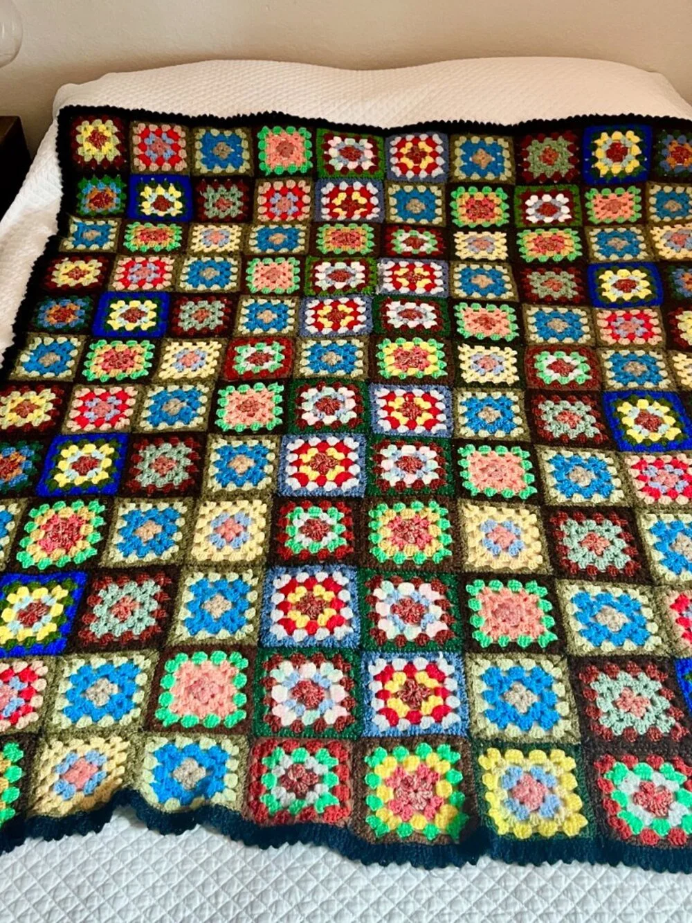 Handmade Vintage Granny Square Afghan 56